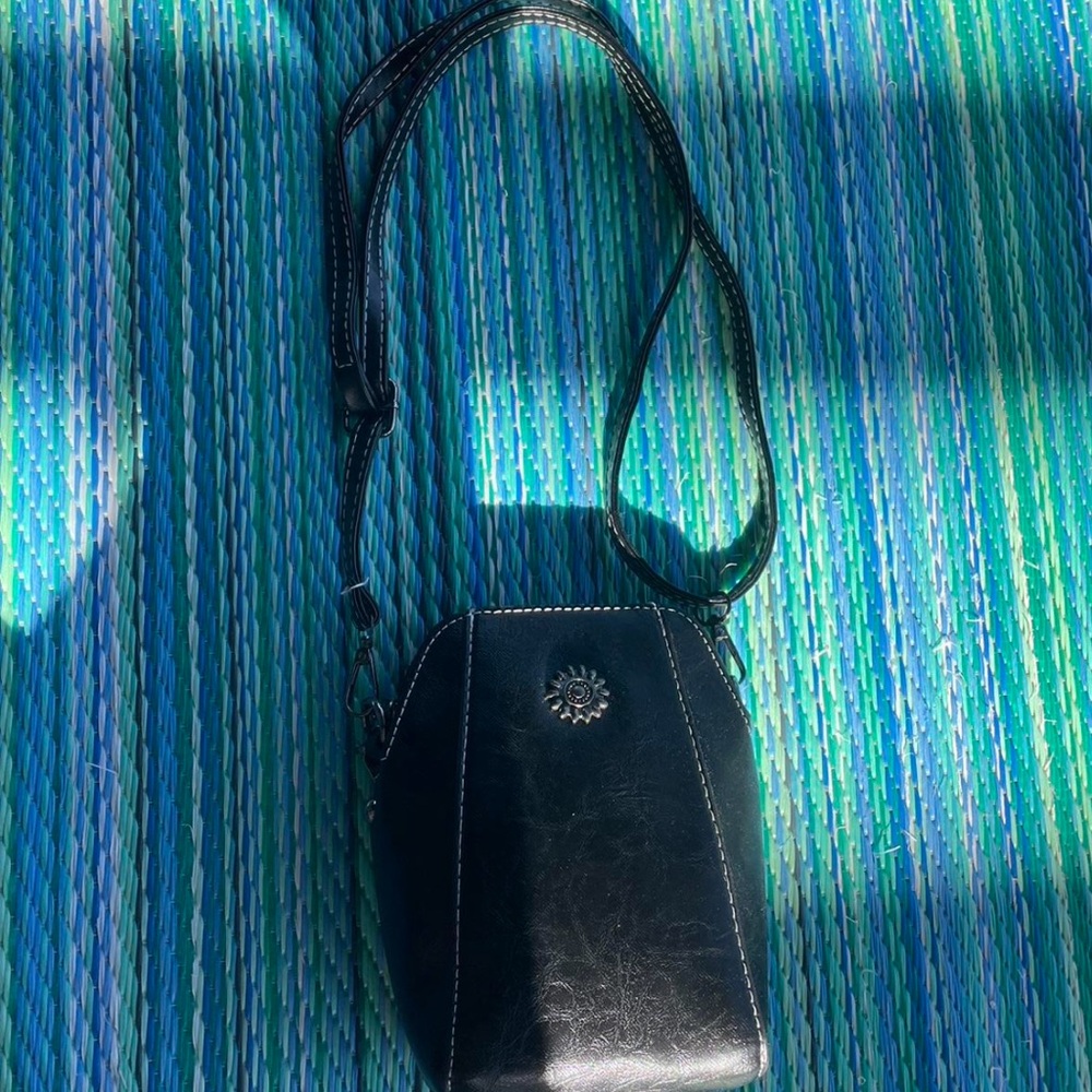 Black Crossbody double strap purse